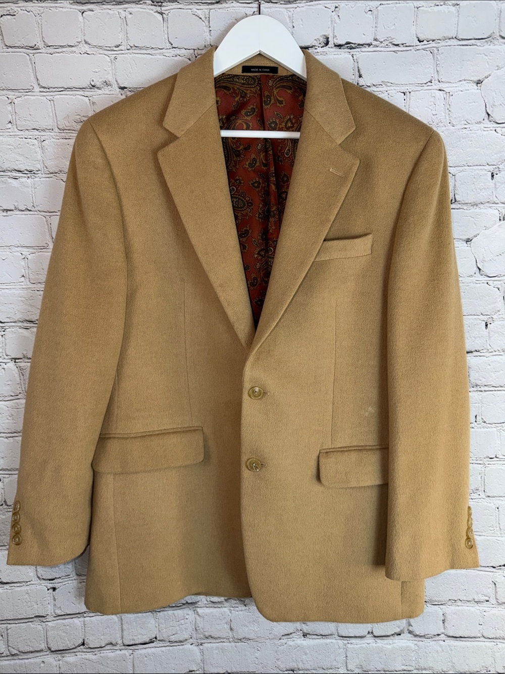 LAUREN RALPH LAUREN 100% Camel Hair Blazer Camel 40R Quiet Luxury